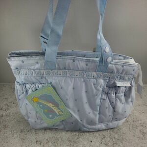 Cruisin Kidz Baby Connection Diaper Bag Blue Stripe Floral Elephant NWT Set